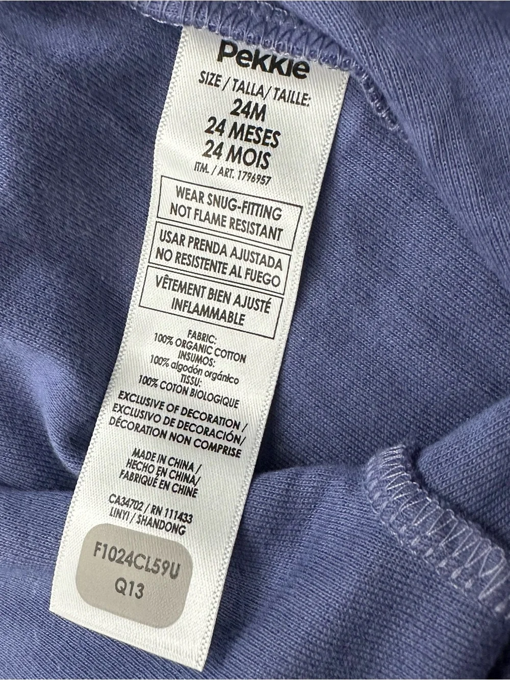 Pekkle NWT 2-pieces set Zip-Front Sleepers 100% Organic Cotton - Size 24M